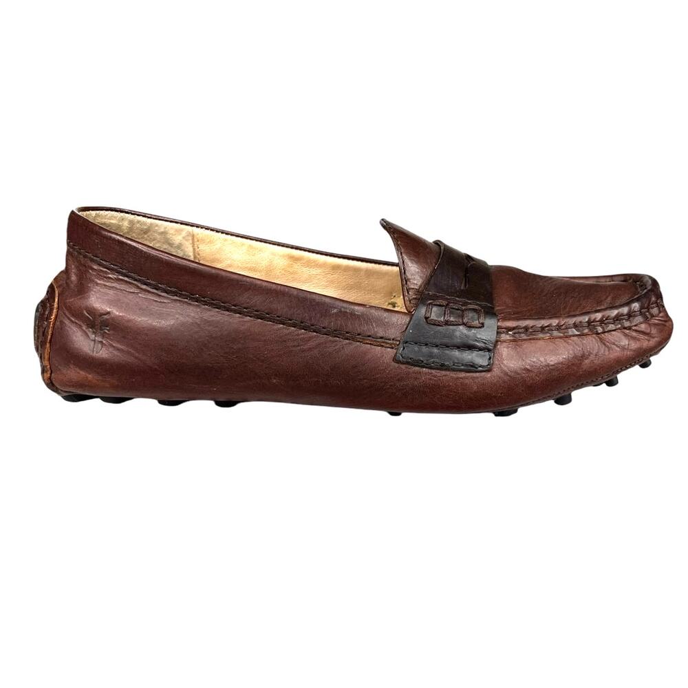 Frye Women’s Rebecca Brown Leather Driving Flats  Size US 7